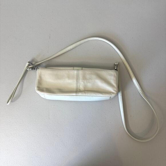 VTG Crossbody White Ivory Purse Bag 100% Leather - Picture 5 of 10